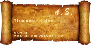 Alexander Sebes névjegykártya